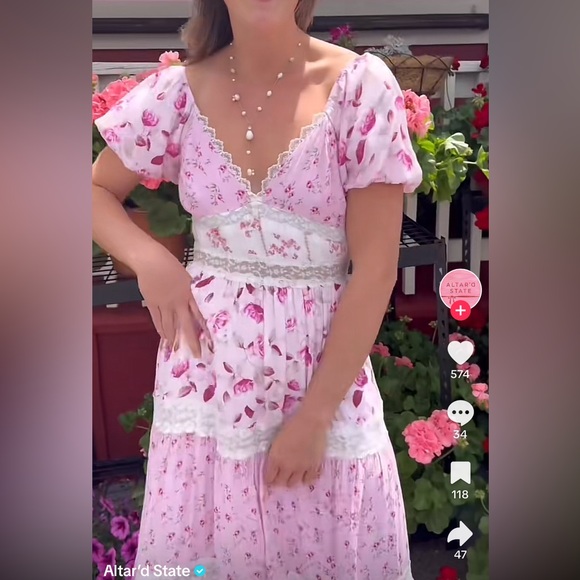 ALTAR’D STATE DARIANNE FLORAL MAXI DRESS - Picture 14 of 16